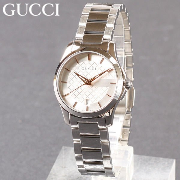  Shop Authentic Gucci G Timeless Silver Dial Silver Steel Strap Watch For Women - YA126523 - Luxxuri