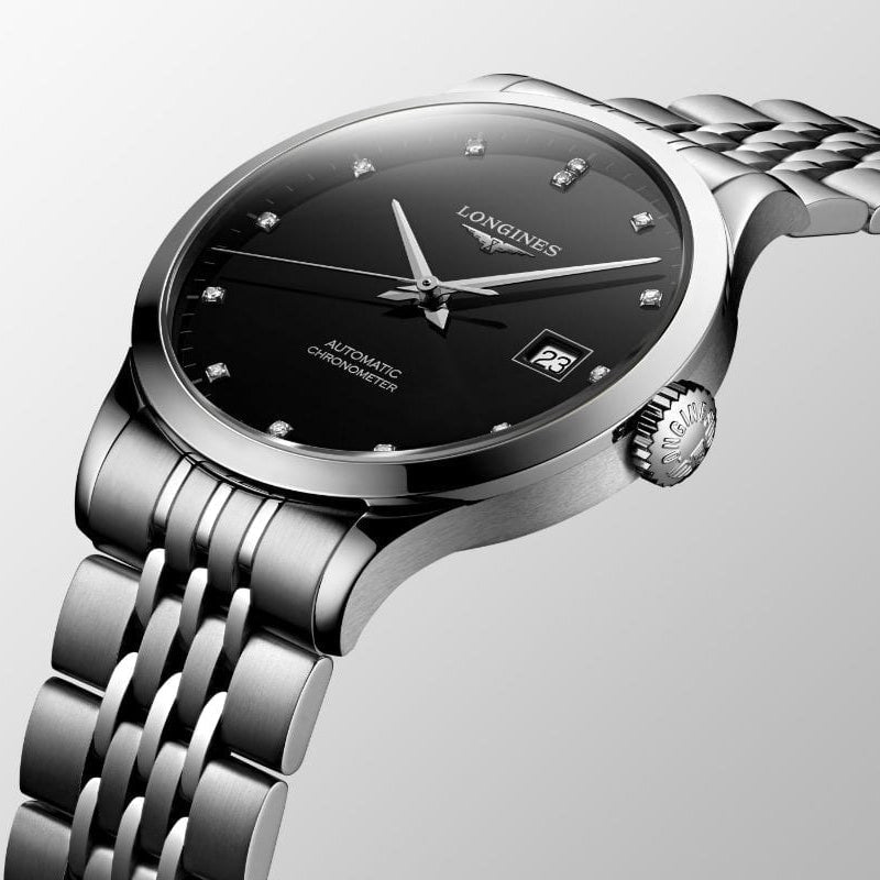  Shop Authentic Longines Record Automatic Stainless Steel 40mm Watch for Men - L2.821.4.57.6 - Luxxuri