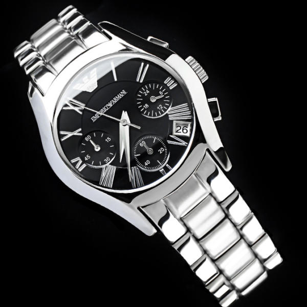  Shop Authentic Emporio Armani Velente Chronograph Black Dial Silver Steel Strap Watch For Women - AR0674 - Luxxuri