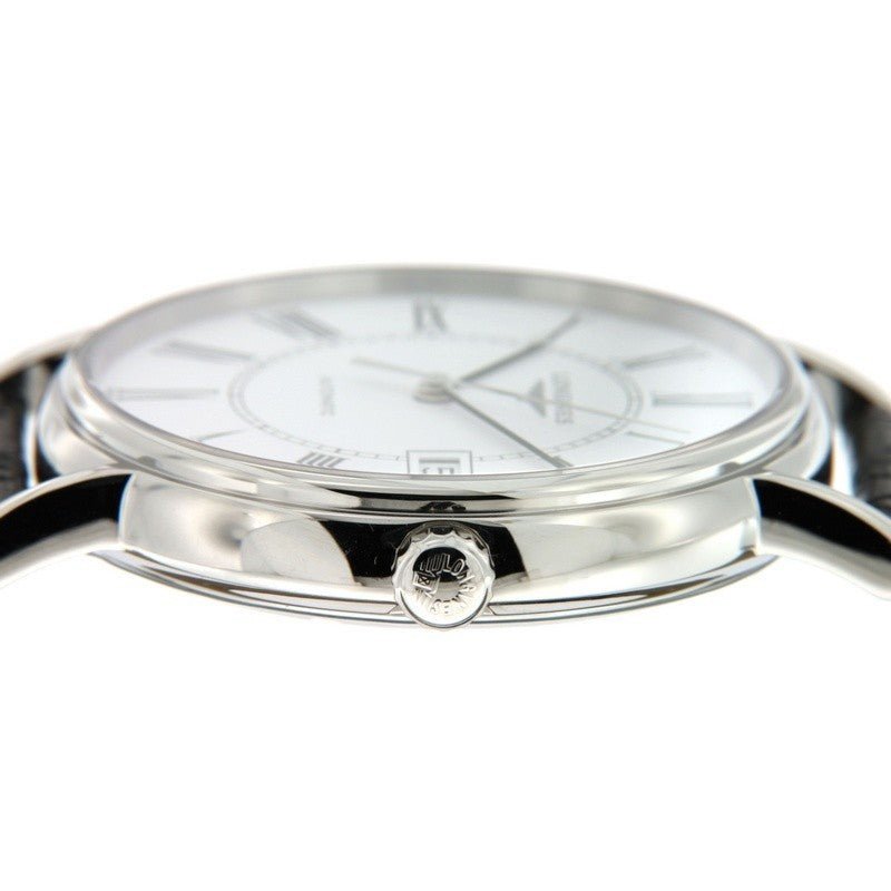  Shop Authentic Longines Presence 38.5mm Automatic White Dial Black Leather Strap Watch for Men - L4.921.4.11.2 - Luxxuri