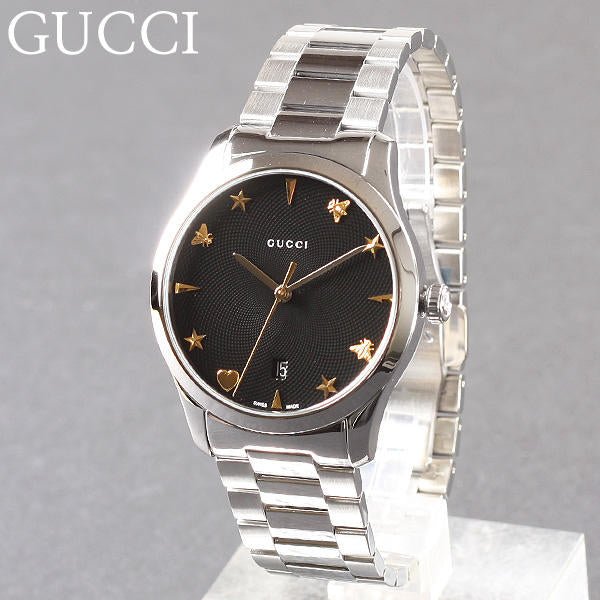  Shop Authentic Gucci G Timeless Black Dial Silver Steel Strap Watch For Women - YA1264029A - Luxxuri