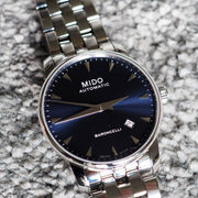  Shop Authentic Mido Baroncelli II Automatic Blue Dial Silver Steel Strap Watch For Men - M8600.4.15.1 - Luxxuri