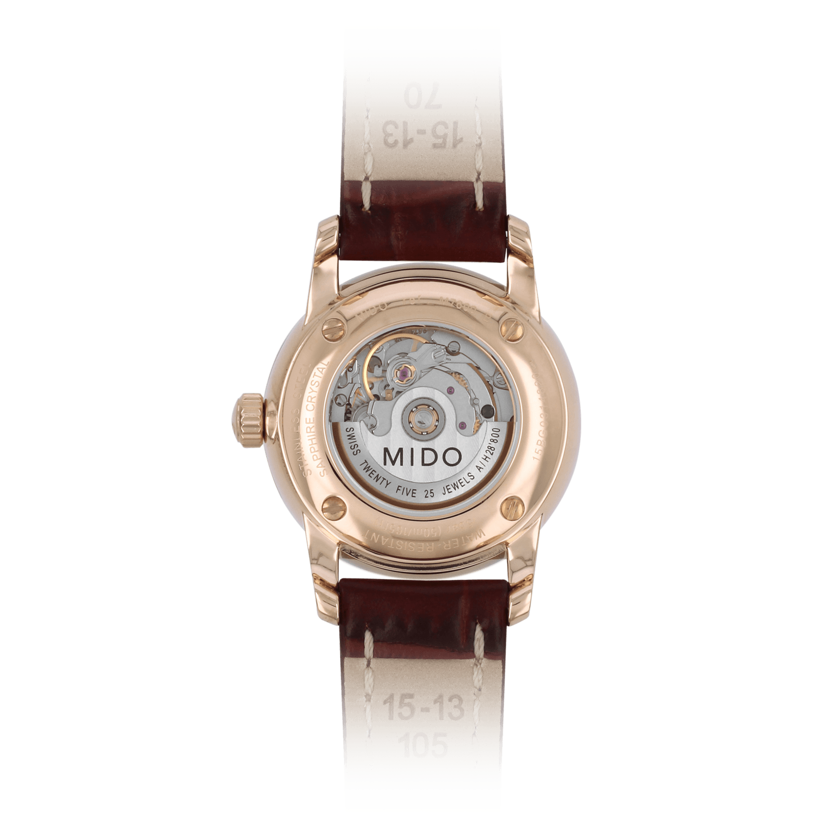  Shop Authentic Mido Baroncelli III Automatic White Dial Brown Leather Strap Watch For Women - M7600.3.26.8 - Luxxuri