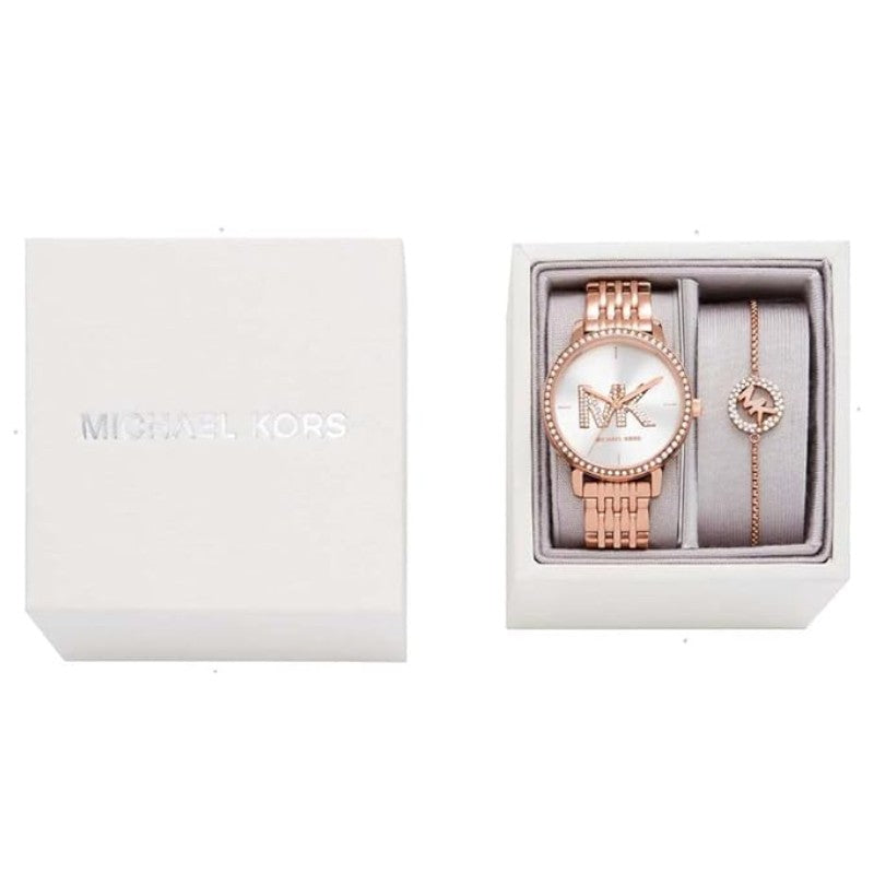  Shop Authentic Michael Kors Melissa Quartz Silver Dial Rose Gold Steel Strap Watch for Women - MK1052 - Luxxuri