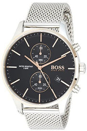  Shop Authentic Hugo Boss Associate Black Dial Silver Mesh Bracelet Watch for Men - 1513805 - Luxxuri