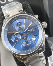  Shop Authentic Hugo Boss Grand Prix Blue Dial Silver Steel Strap Watch for Men - 1513478 - Luxxuri