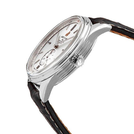  Shop Authentic Breitling Premier Automatic 40mm Silver Dial Black Leather Strap Watch for Men - A37340351G1P1 - Luxxuri