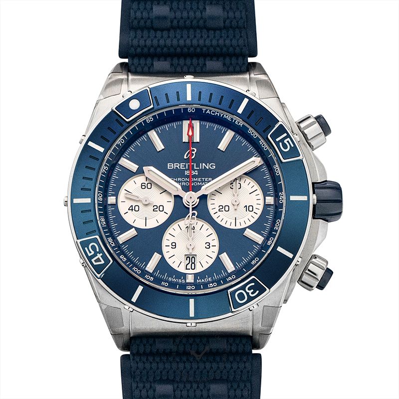  Shop Authentic Breitling Super Chronomat B01 44 Blue Dial Blue Rubber Strap Watch for Men - AB0136161C1S1 - Luxxuri