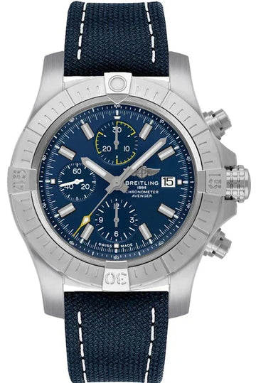  Shop Authentic Breitling Avenger Chronograph 43 Blue Dial Blue Nylon Strap Watch for Men - A13385101C1X1 - Luxxuri
