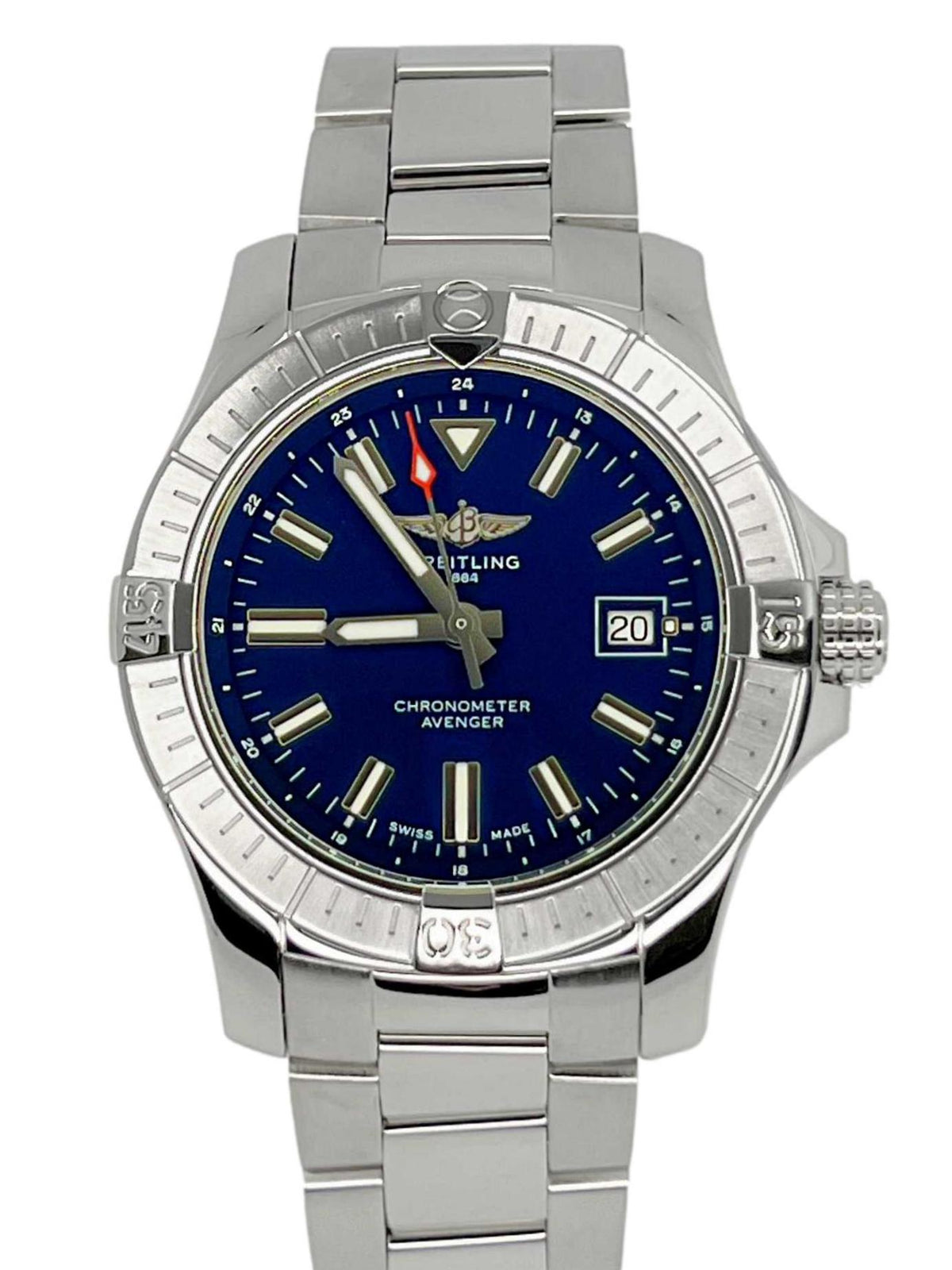  Shop Authentic Breitling Avenger Automatic 43mm Blue Dial Silver Steel Strap Watch for Men - A17318101C1A1 - Luxxuri