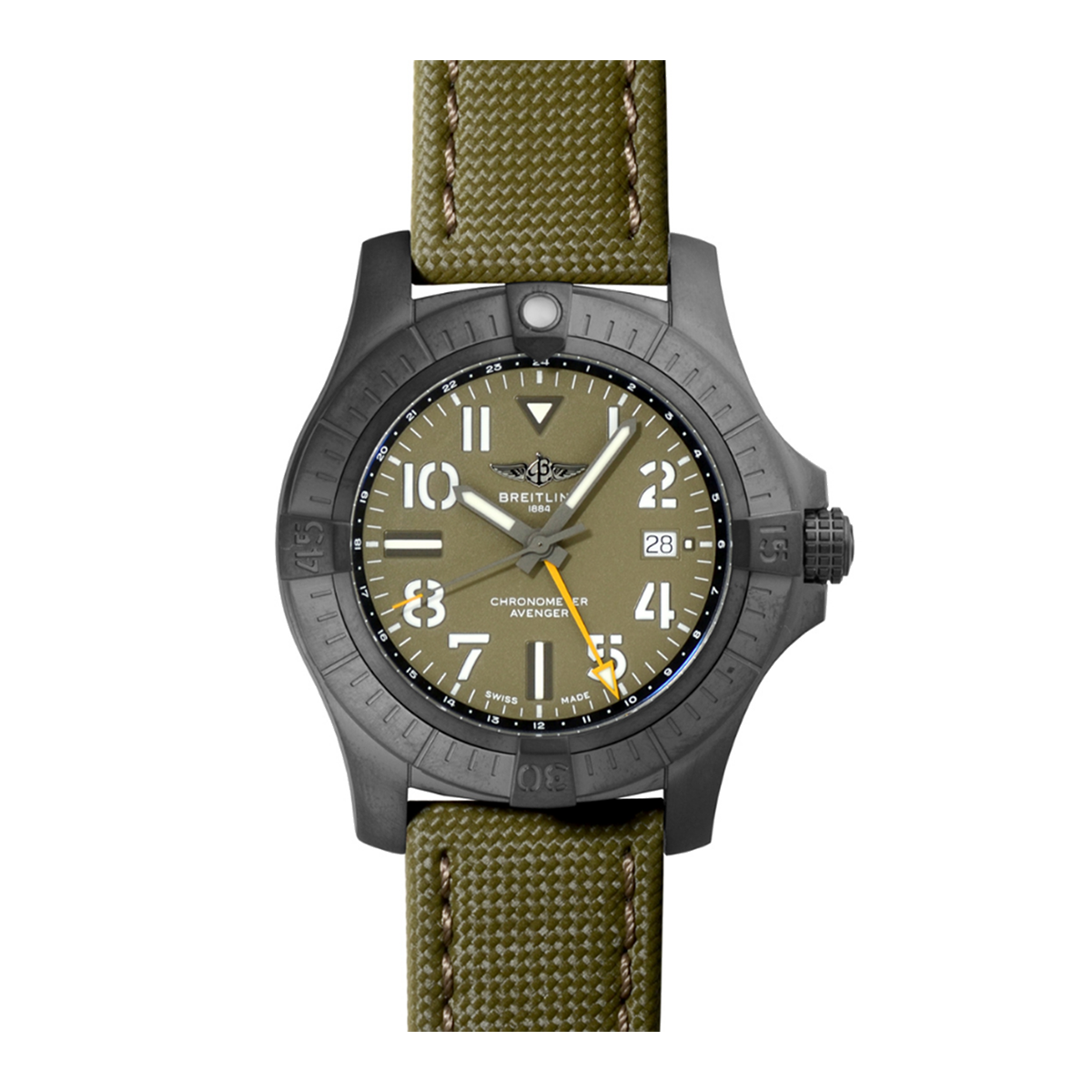  Shop Authentic Breitling Avenger Automatic GMT 45 Night Mission Green Dial Green Nylon Strap Watch for Men - V323952A1L1X1 - Luxxuri