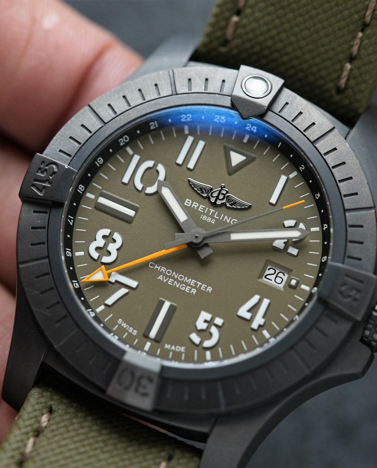  Shop Authentic Breitling Avenger Automatic GMT 45 Night Mission Green Dial Green Nylon Strap Watch for Men - V323952A1L1X1 - Luxxuri