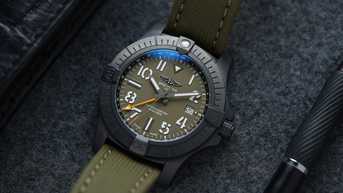  Shop Authentic Breitling Avenger Automatic GMT 45 Night Mission Green Dial Green Nylon Strap Watch for Men - V323952A1L1X1 - Luxxuri