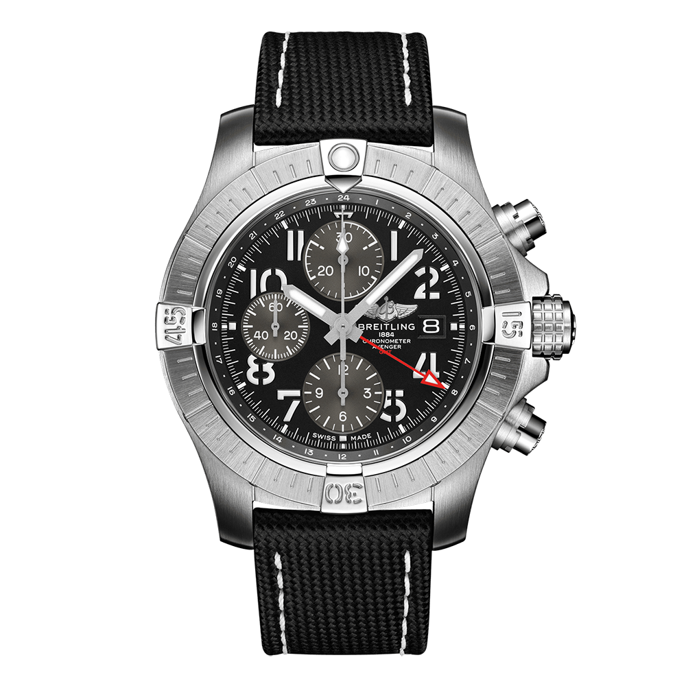  Shop Authentic Breitling Avenger B01 Chronograph GMT Black Dial Black Nylon Strap Watch for Men - A24315101B1X1 - Luxxuri