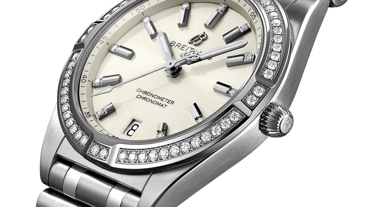  Shop Authentic Breitling Chronomat 32 Diamonds White Dial Silver Steel Strap Watch for Women - A77310591A1A1 - Luxxuri