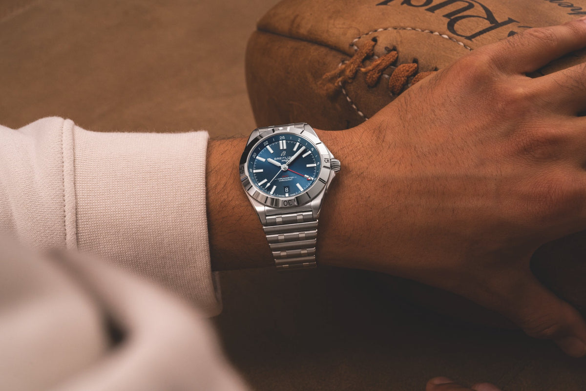 Shop Authentic Breitling Chronomat GMT 40 Blue Dial Silver Steel Strap Watch for Men - A32398101C1A1 - Luxxuri