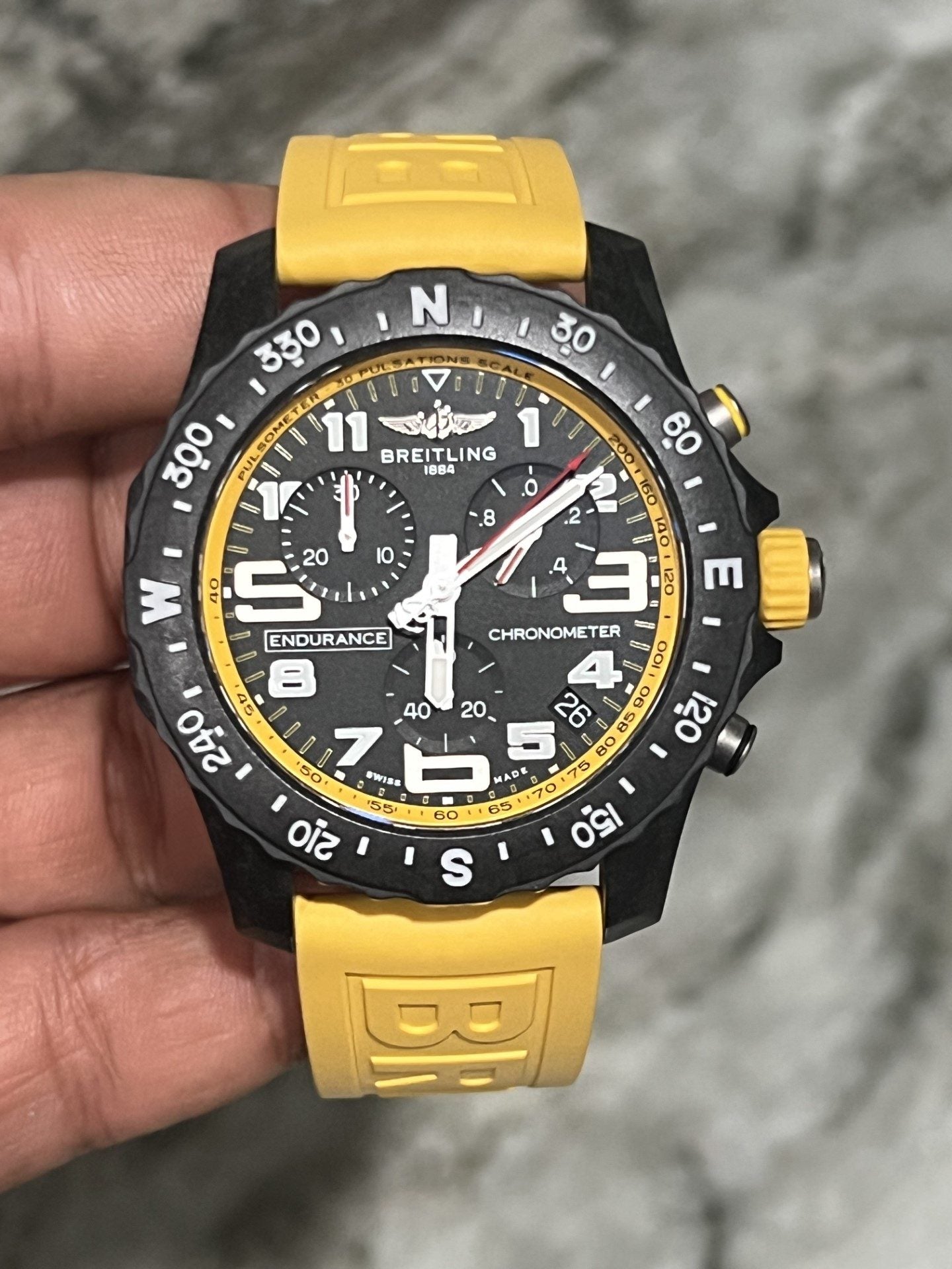  Shop Authentic Breitling Endurance Pro Black Dial Yellow Rubber Strap Watch for Men - X82310A41B1S1 - Luxxuri