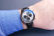  Shop Authentic Breitling Navitimer B01 Chronograph 43 Blue Dial Black Leather Strap Watch for Men - AB0138241C1P1 - Luxxuri