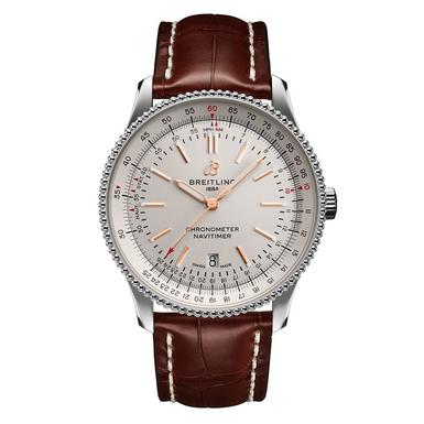  Shop Authentic Breitling Navitimer 1 Automatic 41mm White Dial Brown Leather Strap Mens Watch - A17326211G1P1 - Luxxuri