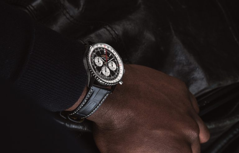  Shop Authentic Breitling Navitimer B01 Chronograph 46 Black Dial Black Leather Strap Watch for Men - AB0137211B1P1 - Luxxuri
