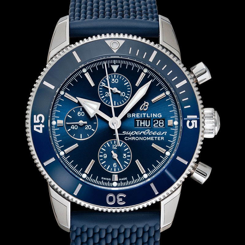  Shop Authentic Breitling Superocean Heritage Chronograph 44 Blue Dial Blue Mesh Bracelet Watch for Men - A13313161C1S1 - Luxxuri