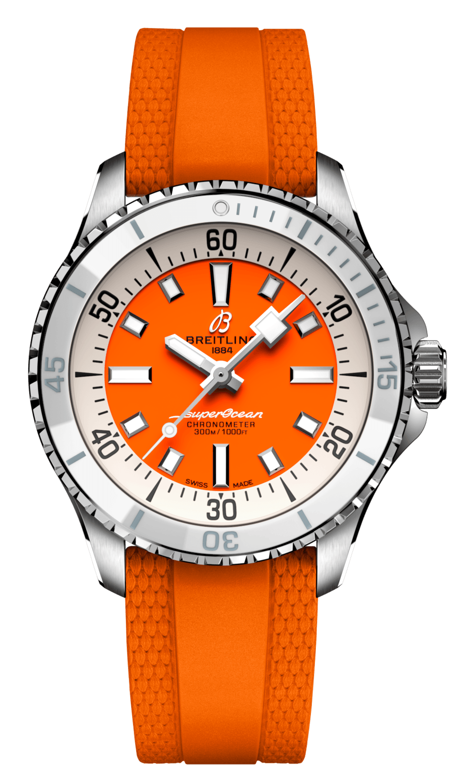  Shop Authentic Breitling Superocean Automatic 36 Orange Dial Orange Rubber Strap Watch for Men - A17377211O1S1 - Luxxuri