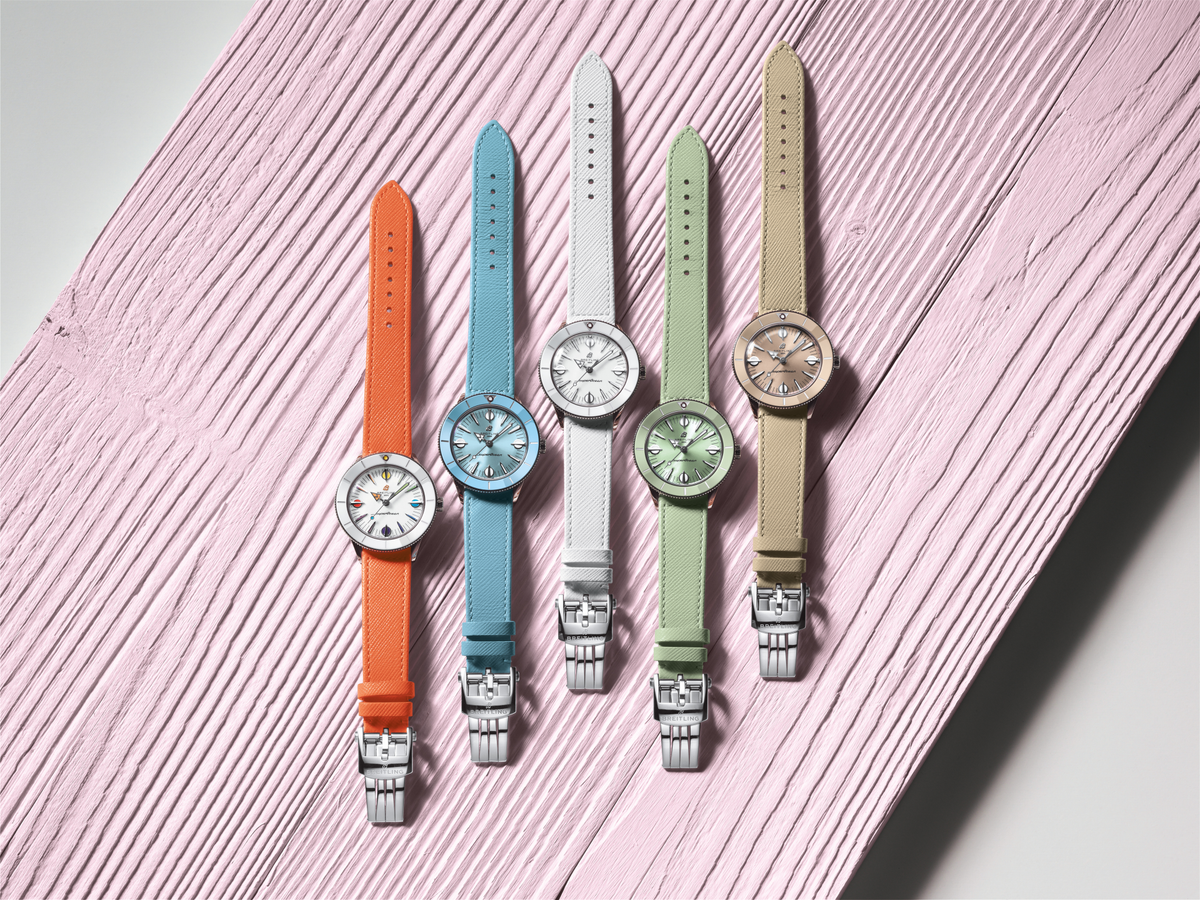  Shop Authentic Breitling Superocean Heritage '57 Pastel Paradise White Dial Orange Leather Watch for Women - A10340A11A1X1 - Luxxuri