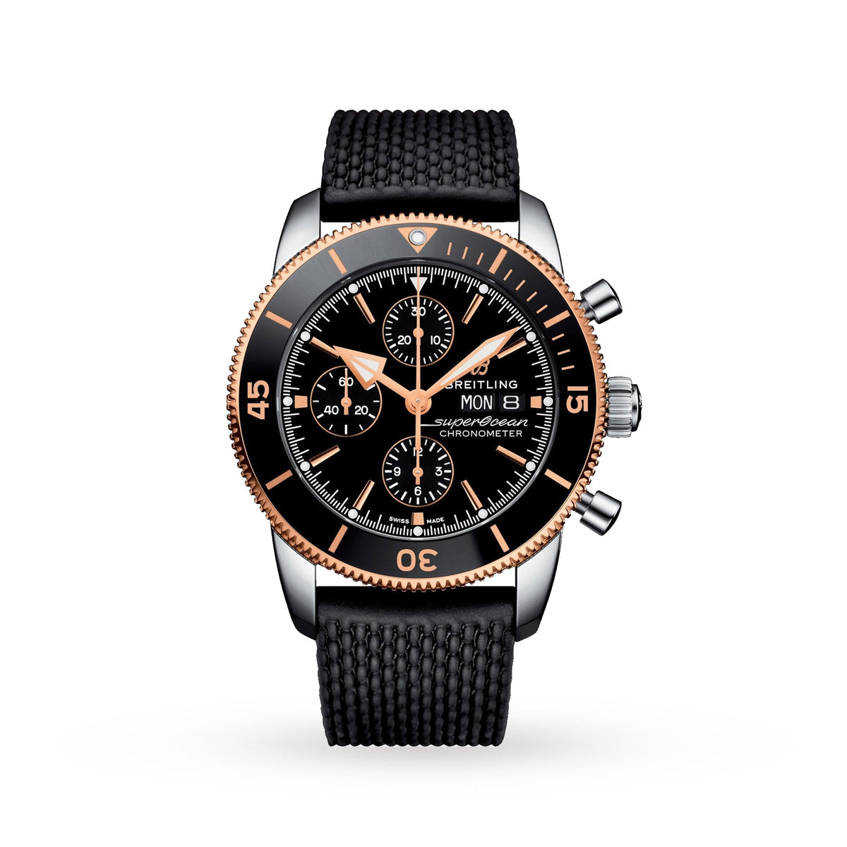  Shop Authentic Breitling Superocean Heritage Chronograph 44 Black Dial Black Mesh Bracelet Watch for Men - U13313121B1S1 - Luxxuri
