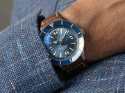  Shop Authentic Breitling Superocean Heritage '57 Blue Dial Brown Leather Strap Watch for Men - A10370161C1X1 - Luxxuri