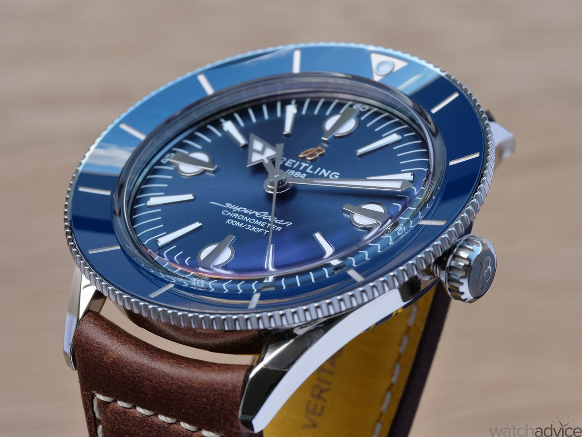  Shop Authentic Breitling Superocean Heritage '57 Blue Dial Brown Leather Strap Watch for Men - A10370161C1X1 - Luxxuri