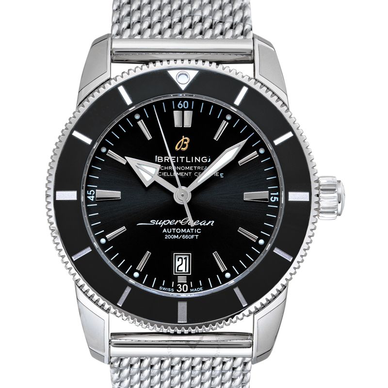  Shop Authentic Breitling Superocean Heritage B20 Automatic 46 Black Dial Silver Mesh Bracelet Watch for Men - AB2020121B1A1 - Luxxuri