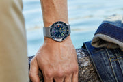  Shop Authentic Breitling Superocean Heritage '57 Special Edition II Blue Dial Silver Mesh Bracelet Watch for Men - A103702A1C1A1 - Luxxuri