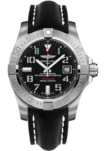  Shop Authentic Breitling Avenger II Seawolf Stainless Steel 45mm Volcano Black Leather Strap Mens Watch - A1733110/BC31/436X - Luxxuri