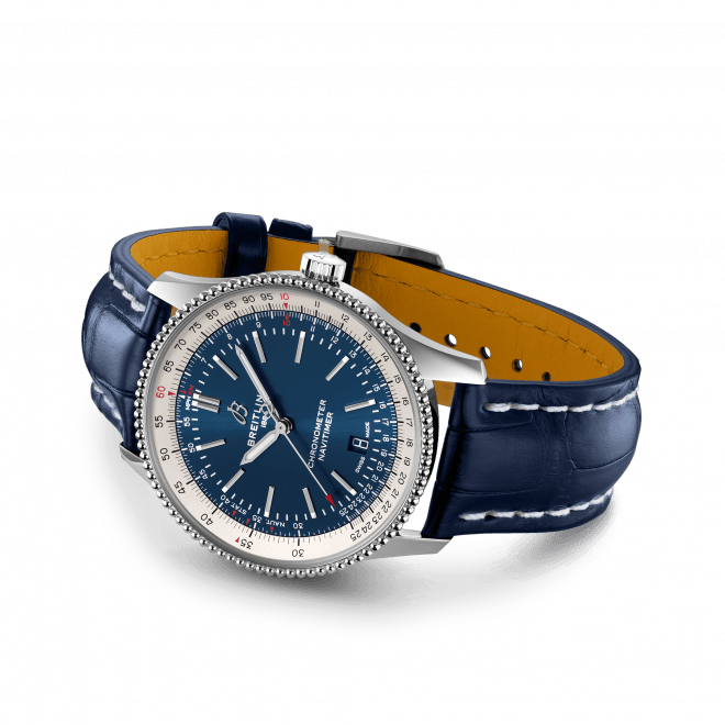  Shop Authentic Breitling Navitimer 1 Automatic 41mm Blue Dial Blue Leather Strap Mens Watch - A17326211C1P4 - Luxxuri