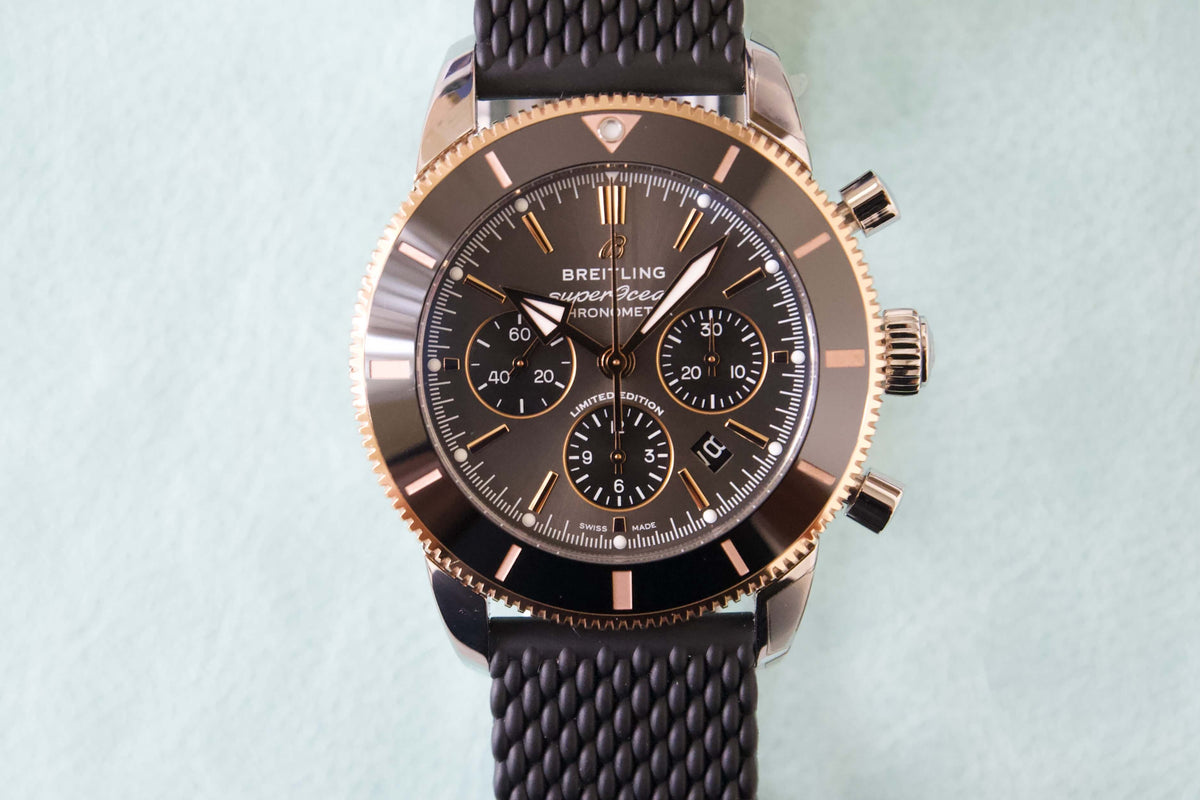  Shop Authentic Breitling Superocean Heritage B01 Chronograph 44 Black Dial Black Mesh Bracelet Watch for Men - UB01621A1M1S1 - Luxxuri