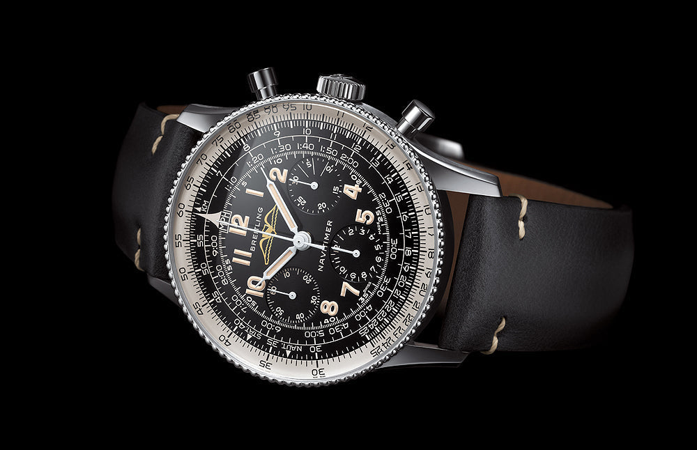  Shop Authentic Breitling Navitimer Ref. 806 1959 Re-Edition Black Dial Brown Leather Strap Watch for Men - AB0910371B1X1 - Luxxuri