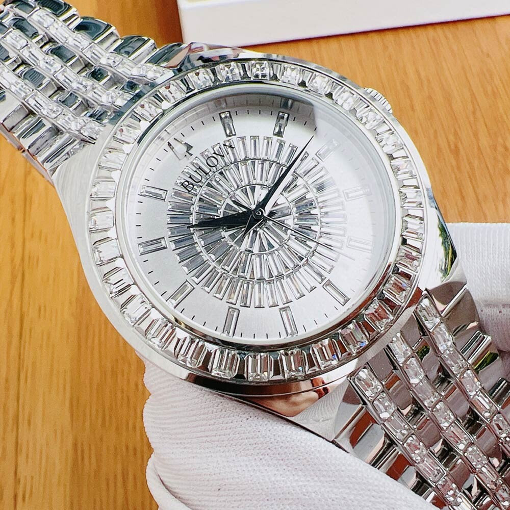  Shop Authentic Bulova Phantom Crystal Silver Dial Silver Steel Strap Watch for Men - 96A236 - Luxxuri