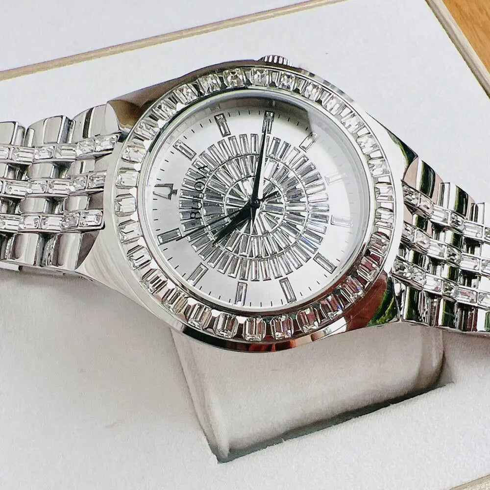  Shop Authentic Bulova Phantom Crystal Silver Dial Silver Steel Strap Watch for Men - 96A236 - Luxxuri