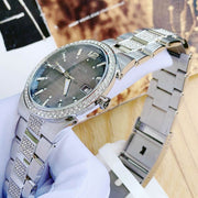  Shop Authentic Bulova Crystal Collection Brown Dial Silver Steel Strap Watch for Men - 96B221 - Luxxuri
