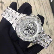  Shop Authentic Bulova Crystal Collection Pave Silver Dial with Crystals Silver Steel Strap Watch for Men - 96C134 - Luxxuri