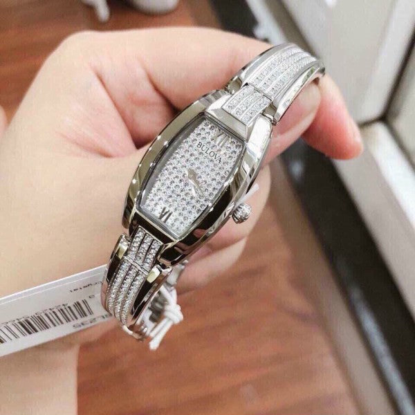 Shop Authentic Bulova Crystal Collection Silver Dial Silver Steel Strap Watch for Women - 96L235 - Luxxuri
