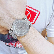  Shop Authentic Bulova Crystal Pave Silver Dial Silver Steel Strap Watch for Men - 96B235 - Luxxuri
