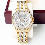  Shop Authentic Bulova Crystal Collection Octova White Dial Gold Steel Strap Watch for Men - 98C126 - Luxxuri