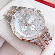  Shop Authentic Bulova Octova Crystal Silver Dial Two Tone Steel Strap Watch for Men - 98C133 - Luxxuri