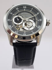  Shop Authentic Bulova BVA Classic Automatic Silver Dial Black Leather Strap Watch for Men - 96A135 - Luxxuri