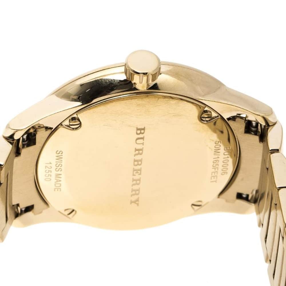  Shop Authentic Burberry The Classic Gold Dial Gold Steel Strap Watch for Men - BU10006 - Luxxuri