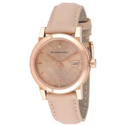  Shop Authentic Burberry The City Beige Dial Beige Leather Strap Watch for Women - BU9109 - Luxxuri