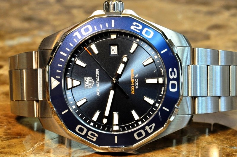  Shop Authentic Tag Heuer Aquaracer Blue Dial Silver Steel Strap Watch for Men - WAY101C.BA0746 - Luxxuri