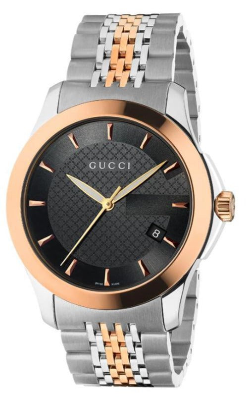  Shop Authentic Gucci G Timeless Black Dial Two Tone Steel Strap Watch For Men - YA126410 - Luxxuri