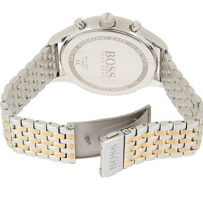  Shop Authentic Hugo Boss Companion Silver Dial Two Tone Mesh Bracelet Watch for Men - 1513654 - Luxxuri